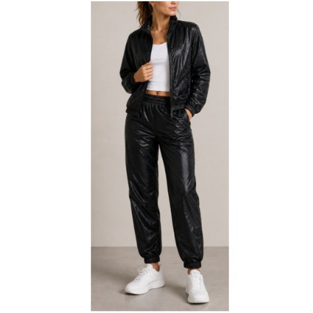 Edited by Remi Bader Women's Black Satin Finish Bomber Jacket Size S NWT